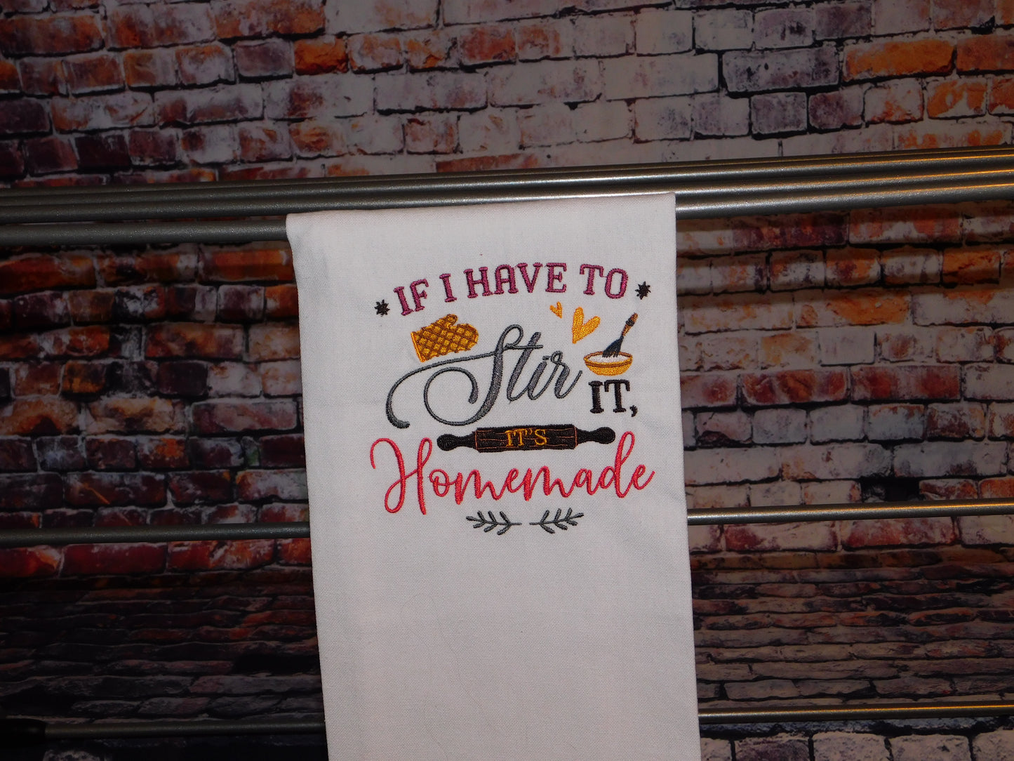 Embroidered Kitchen towel-Homemade