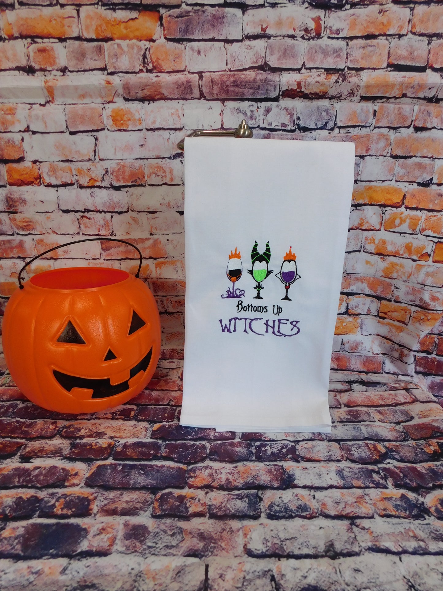 Bottoms Up Witches kitchen towel